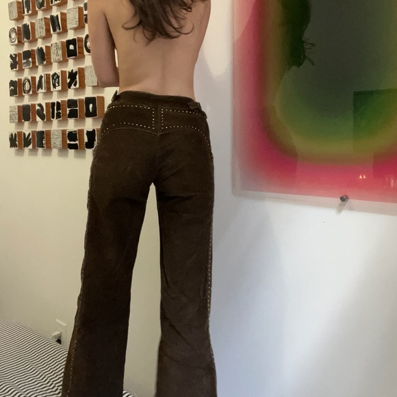 Vintage Brown Corduroy Studded Pants - Picture 4 of 4